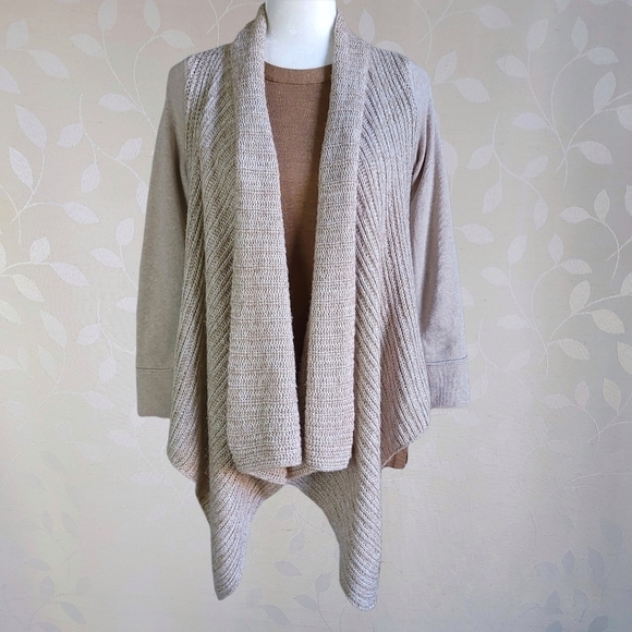 Anthropologie Angora Blend Knit Open Front Waterfall Cardigan Saturday Sunday - Picture 3 of 15